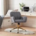 Furniture Office Chair, Artificial Rabbit Hair Makeup Vanity Chair Chair, 360 Comfy Swivel Armchair with Wheels, Modern Height Adjustable Cute Vanity Chair for Living Room Small Spaces Pink
