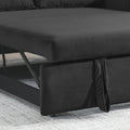 Convertible Sofa Bed, 3 in 1 Sleeper Sofa with 2 Pillows and Adjustable Backrest for Living Room Office, Black