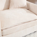Muumblus Oversized Lounge Chair with Ottoman, Cloud Accent Armchair for Living Room, Beige Chenille