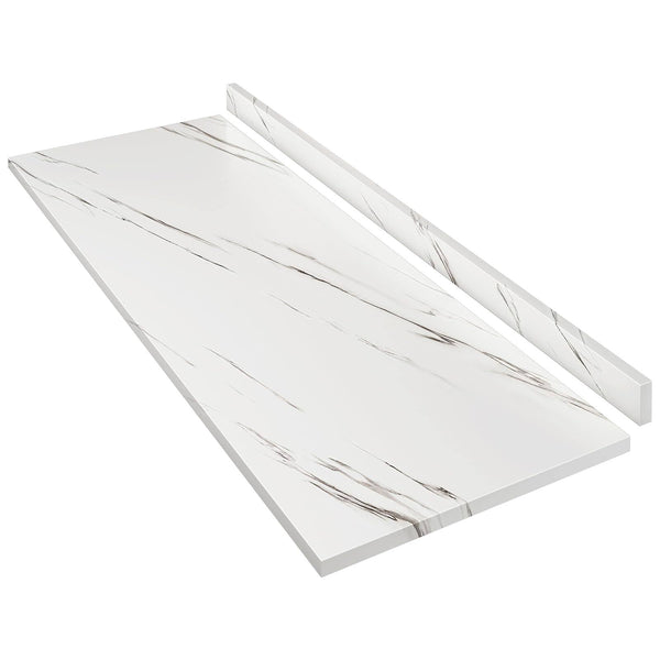 ROOMTEC Laminate Countertop, Butcher Block Countertop with Full Wrap Edge & Backsplash for DIY Table Top, Kitchen Countertop, Washer Dryer Counter