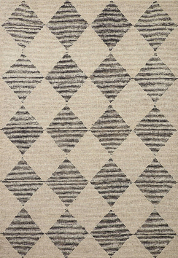 Chris Loves Julia x Loloi Francis FRA-01 Beige Charcoal Rug - 5 ft x 7 ft 6 in