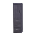 Euroco Wood Full Size Murphy Wall Bed with Wardrobe and Drawers for Living Room, Moveable Wardrobe and Drawers, Space - Saving & Easy Open and Close for Kids Teens Adults, Gray
