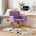 Furniture Office Chair, Artificial Rabbit Hair Makeup Vanity Chair Chair, 360 Comfy Swivel Armchair with Wheels, Modern Height Adjustable Cute Vanity Chair for Living Room Small Spaces Pink