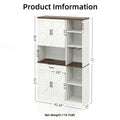 Trumanpick 61"h Large Buffet Sideboard Cabinet, TV Cabinet, Kitchen Pantry for Dining Room, Living Room, 61.3''L x 15''W x 29.8''H, White/Walnut