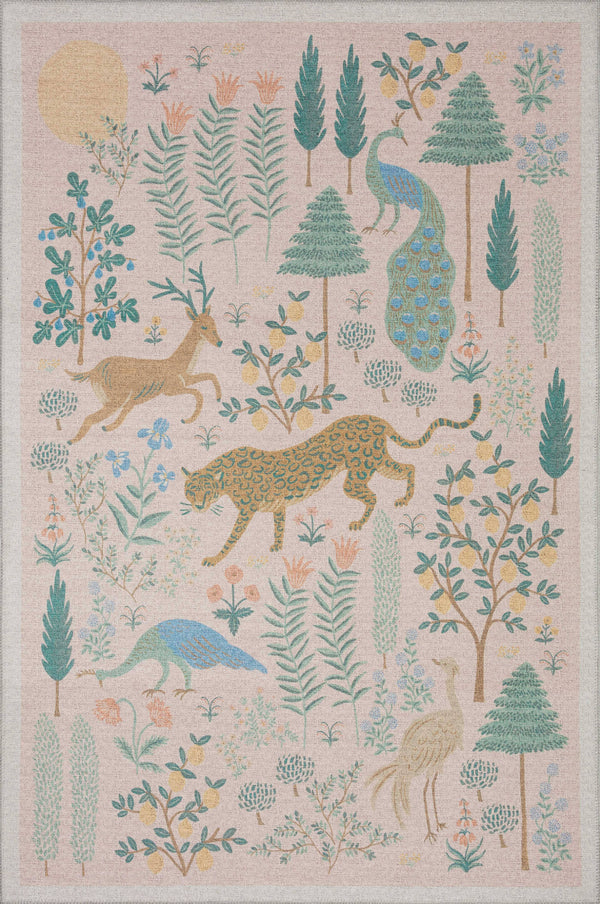 Rifle Paper Co. x Loloi Menagerie Blush Rug Size: 2'3" x 5'