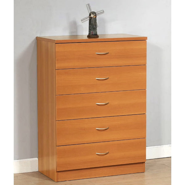 Xukmct 5 Drawer Dresser with Metal Handle, Perfect for Living Room, Bedroom, Brown