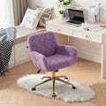 Furniture Office Chair, Artificial Rabbit Hair Makeup Vanity Chair Chair, 360 Comfy Swivel Armchair with Wheels, Modern Height Adjustable Cute Vanity Chair for Living Room Small Spaces Pink