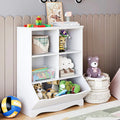 Homfa Kid'S Cubby Toy Storage Cabinet, Wood Toy Organizer of 5 Bins, Children'S White Bookcase, Toy Chest for Bedroom Living Room