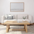 Plank+Beam Farmhouse Coffee Table, 48" Solid Wood Tables for Living Room, Rectangular Center Table