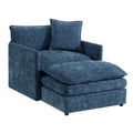 Muumblus Oversized Lounge Chair with Ottoman, Cloud Accent Armchair for Living Room, Beige Chenille