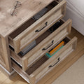 Hommpa Farmhouse 3 Drawers Nightstand with Charging Station, Rustic Wood Night Stand with Drawers for Bedroom, Vintage Bedside Table Small Dresser Chest of Drawers for Living Room, White