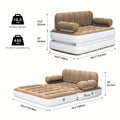 Inflatable Air Sofa Bed 2 - in - 1 Backrest Couch Airbed with Headboard and Pump Convertible Blow up Bed Mattress for Home, Camping, and Guests, Living Room Furniture, Queen Size