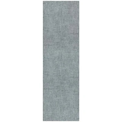 Agra Collection Static Design 2 ft. x 8 ft. Indoor Handmade Wool Runner Rug, 2 ft. 3 in. x 7 ft. 6 in., Gray