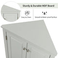 Home Floor Corner Cabinet with Adjustable Shelves and Two Doors, Triangle Bathroom Storage Cabinet, Modern Style Freestanding Floor Cabinet for Kitchen, Living Room and Hall, Oak