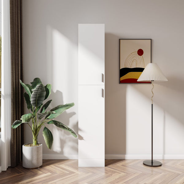 Slim Tall Storage Cabinet, Pantry Cabinet with Doors Shelves Small Space for Kitchen Living Room Bathroom